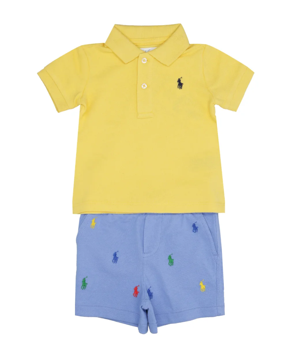Ralph Lauren Childrenswear | Set T-Shirt+Bermuda Giallo e Blu