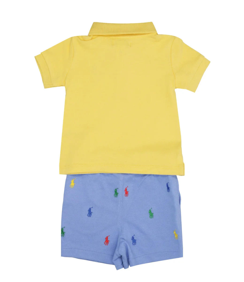 Ralph Lauren Childrenswear | Set T-Shirt+Bermuda Giallo e Blu - immagine 3