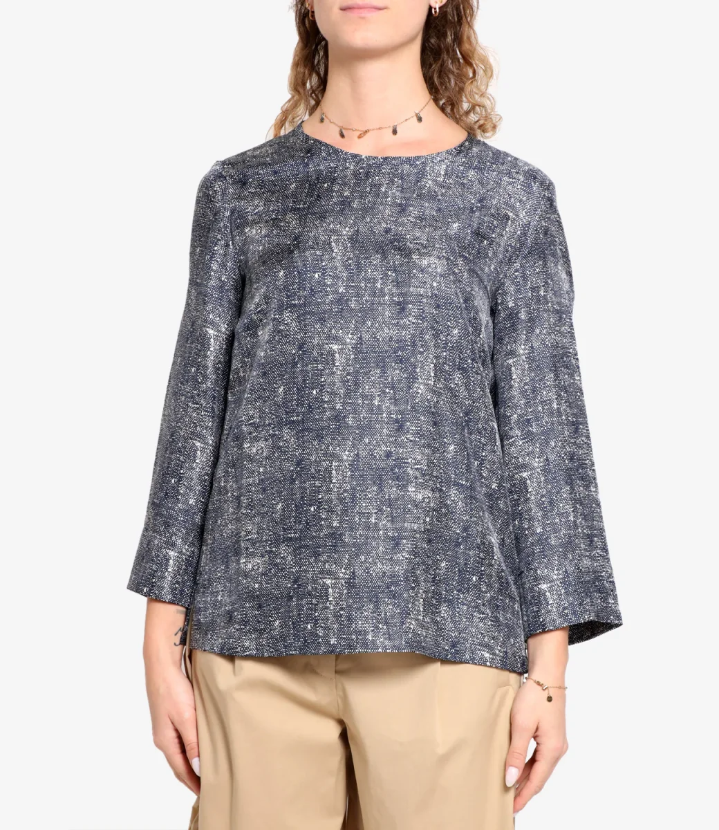 S Max Mara | Camicia Clio Blu e Bianco - immagine 3