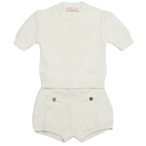 Elisabetta Franchi La Mia Bambina | Set Maglia e Bermuda Panna