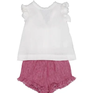 Il Gufo | Set Maglia e Pantalone Tropea Bianco e Fuxia