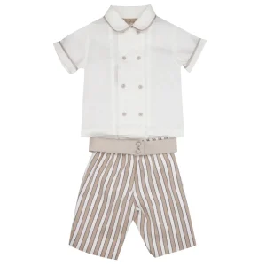 La Stupenderia | Set Camicia e Bermuda Alberto Bianco e Beige