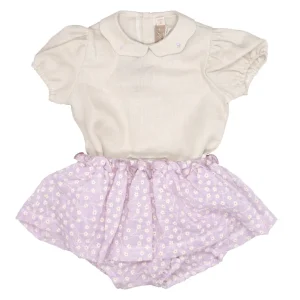 La Stupenderia | Set Maglia e Gonna Beige e Lilla