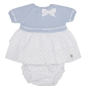 Paz Rodriguez | Abito Lecer Celeste e Bianco