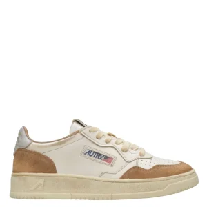 Autry | Sneakers Sup Vint Low Woman Bianco e Cognac