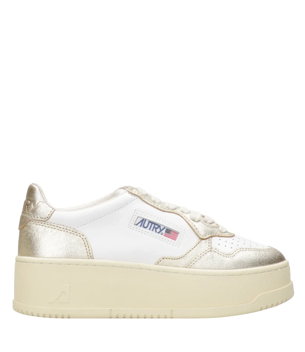 Autry | Sneakers Platform Low Woman Bianca e Oro