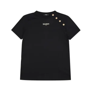 Balmain Kids | T-Shirt Nera e Oro