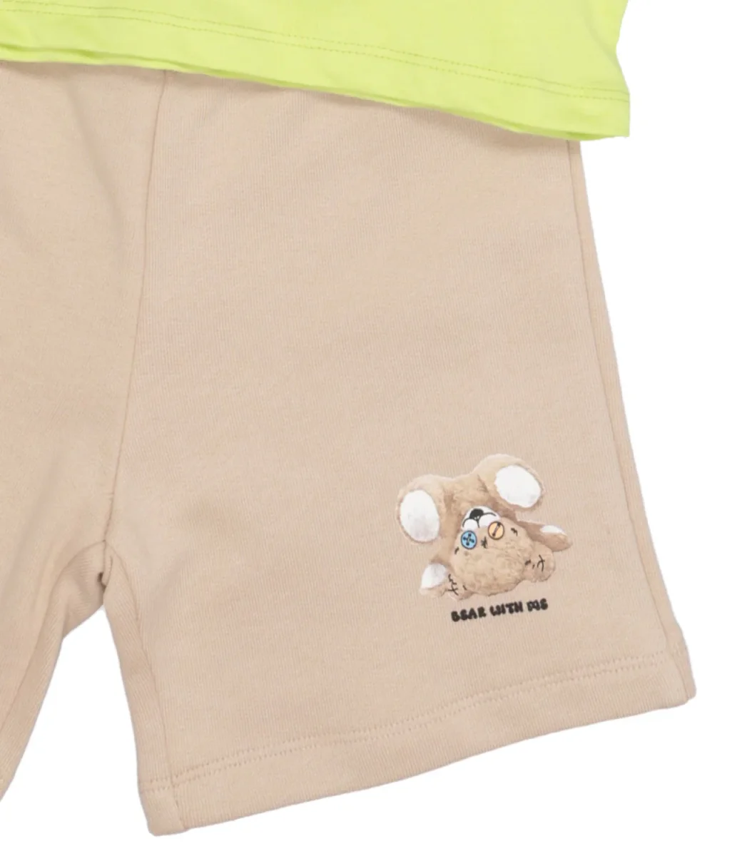 Barrow Kids | Set T-Shirt e Bermuda Lime e Sabbia - immagine 4
