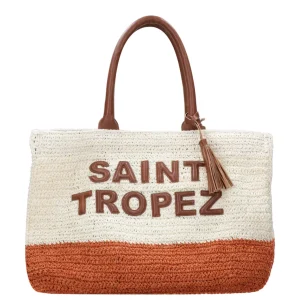 De Siena Shoes | Borsa a Spalla Saint Tropez Bianco sporco e Tabacco
