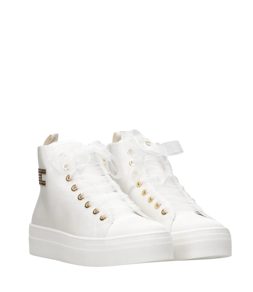Elisabetta Franchi La Mia Bambina | Sneakers Bianco e Oro - immagine 3