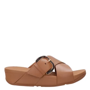 Ftitflop | Ciabatta Lulu Incrociata con Fibbia in resina Cuoio