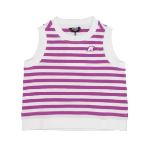 K-Way Kids | Canotta Odelle Stripes Jersey Bianco e Viola