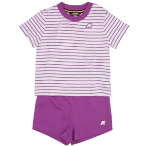 K-Way Kids | Set T-Shirt e Bermuda Bianco e Viola