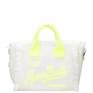 MC2 Saint Barth | Borsa a Mano Colette Sponge Bianco e Giallo fluo