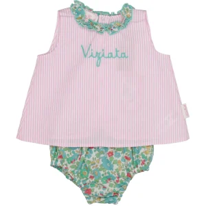 MC2 Saint Barth | Set Abito e Culotte Rosa e Verde