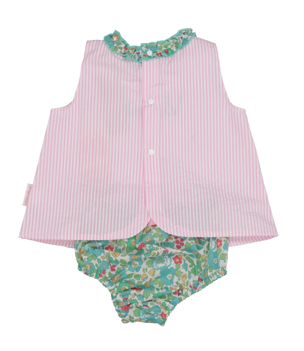 MC2 Saint Barth | Set Abito e Culotte Rosa e Verde - immagine 3