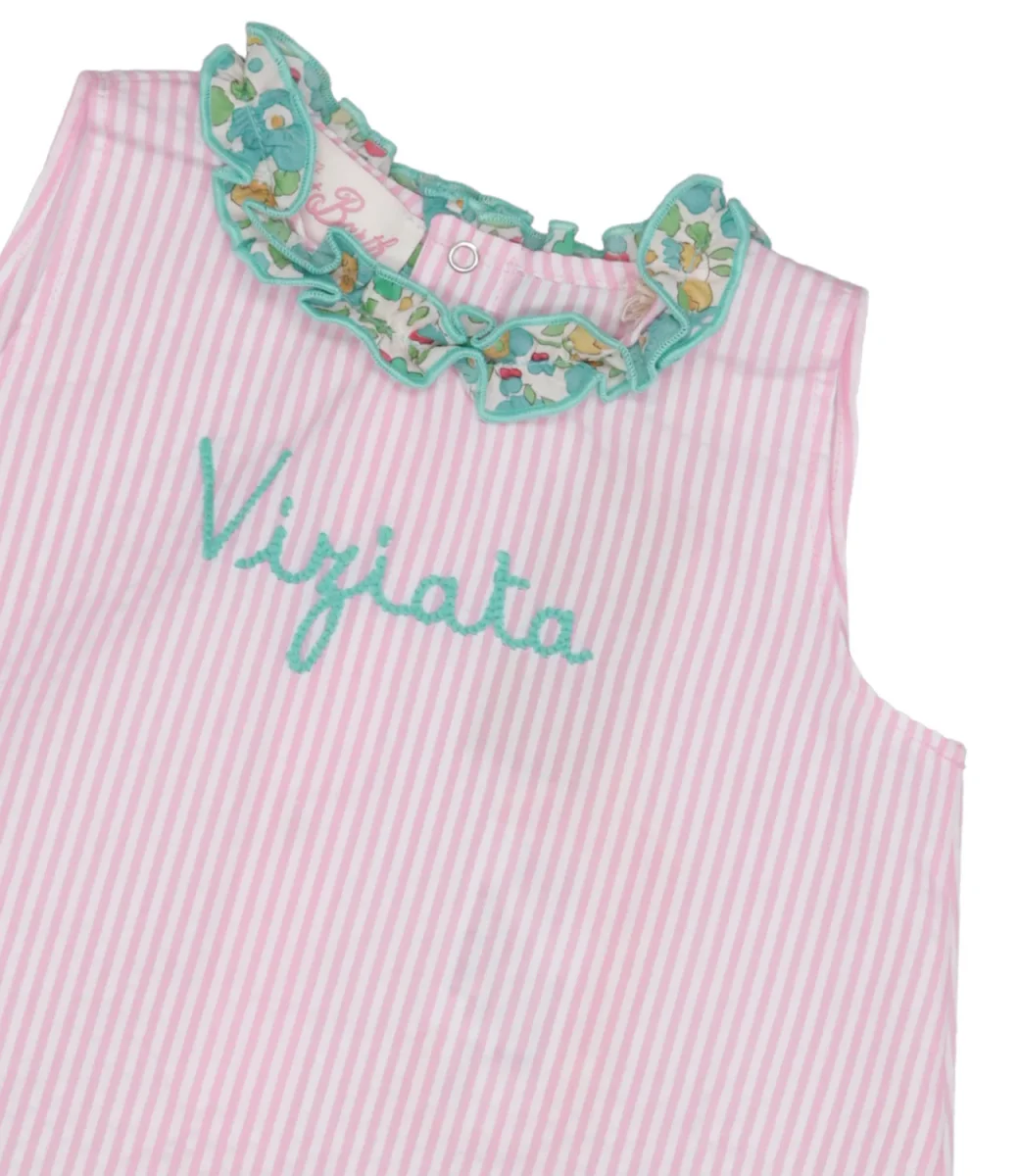 MC2 Saint Barth | Set Abito e Culotte Rosa e Verde - immagine 4