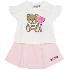 Moschino Baby | Set T-Shirt e Gonna Bianca e Rosa
