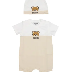 Moschino Baby | Set Tutina e Cappello Bianco e Beige
