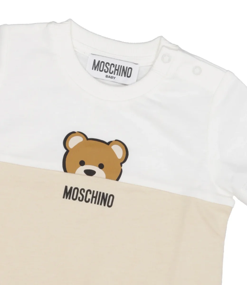 Moschino Baby | Set Tutina e Cappello Bianco e Beige - immagine 4