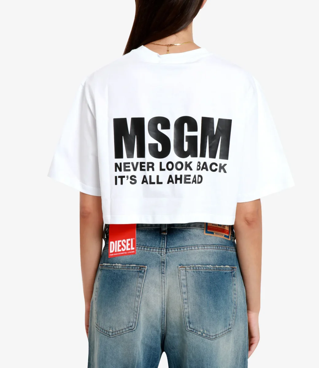MSGM | T-Shirt Bianco Ottico - immagine 4