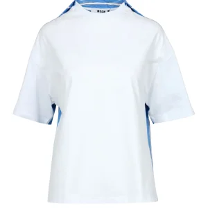MSGM | T-Shirt Bianco e Azzurro