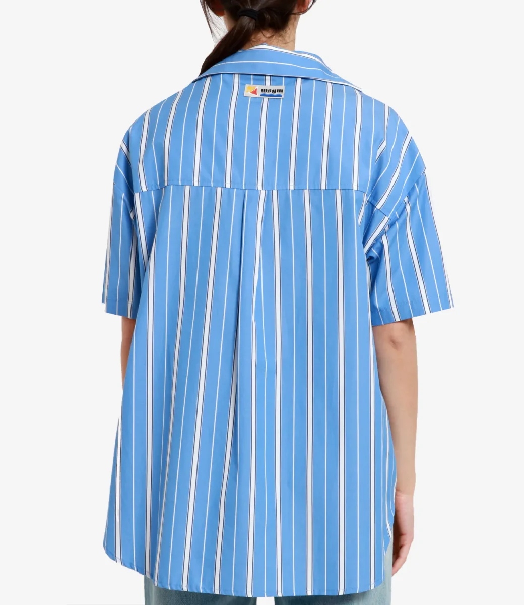 MSGM | T-Shirt Bianco e Azzurro - immagine 4