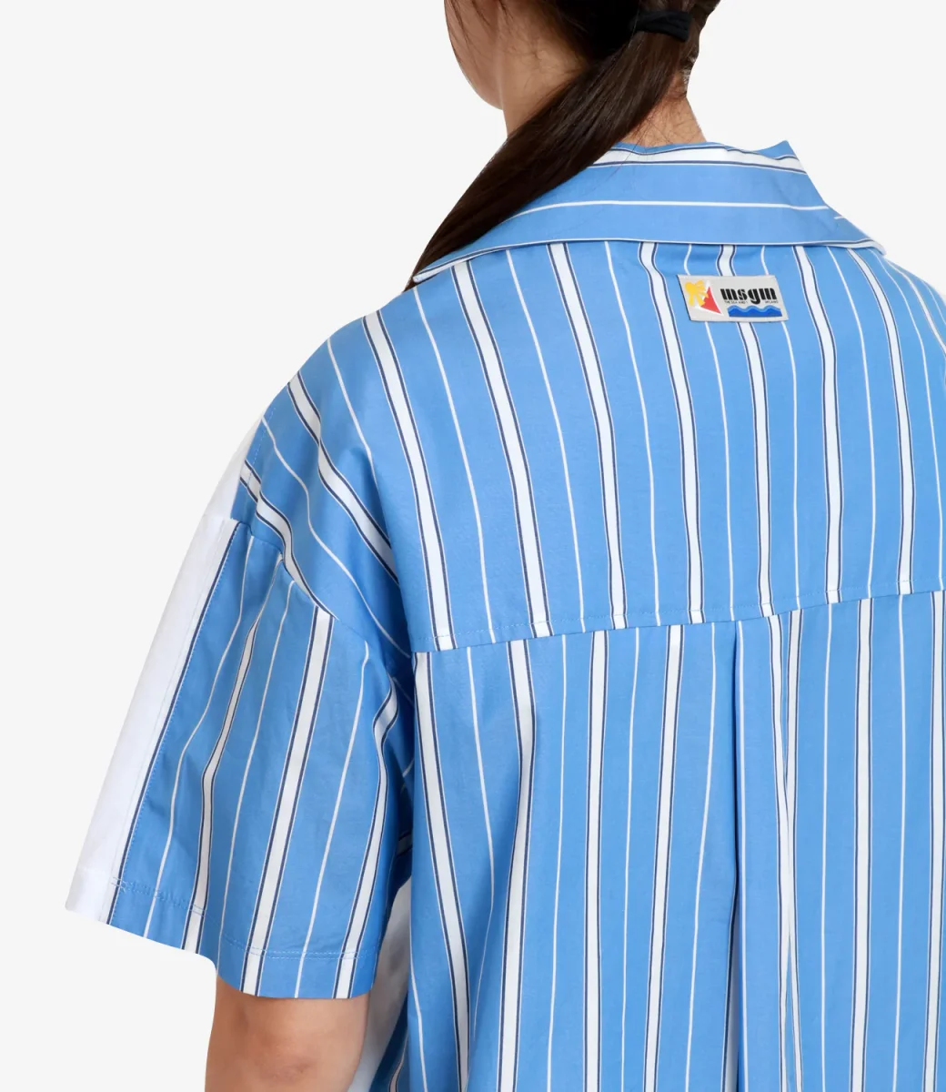 MSGM | T-Shirt Bianco e Azzurro - immagine 5