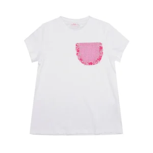 Pesciolino Rosso Kids Beachwear | T-Shirt Bianco e Rosa