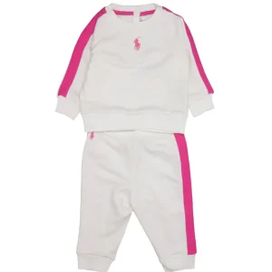 Ralph Lauren Childrenswear | Set Felpa e Pantalone Bianco e Rosa
