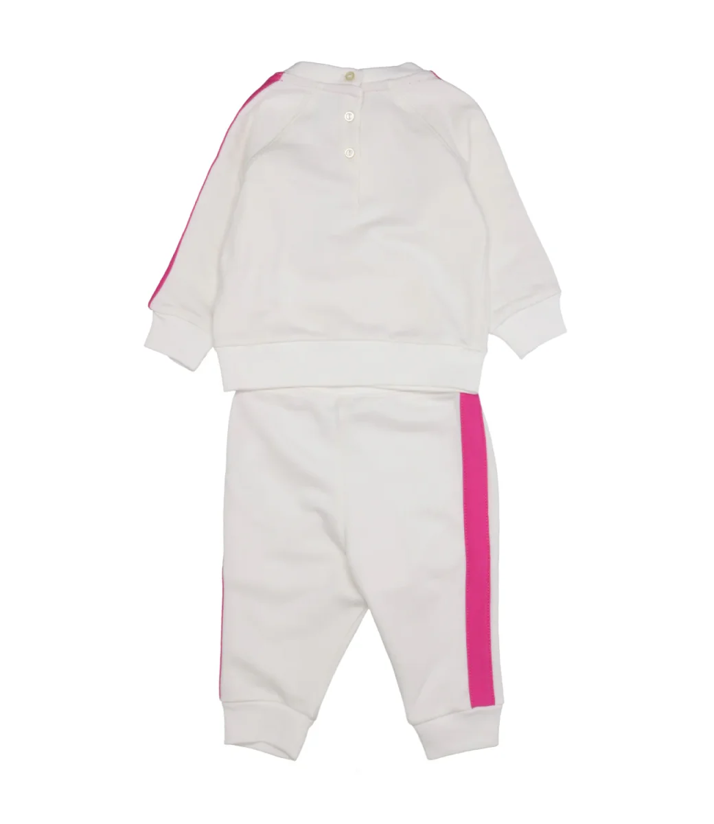 Ralph Lauren Childrenswear | Set Felpa e Pantalone Bianco e Rosa - immagine 3