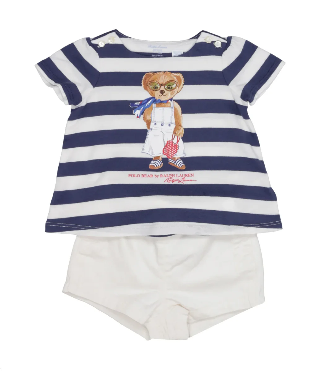 Ralph Lauren Childrenswear | Set T-Shirt e Shorts Bianco e Blu