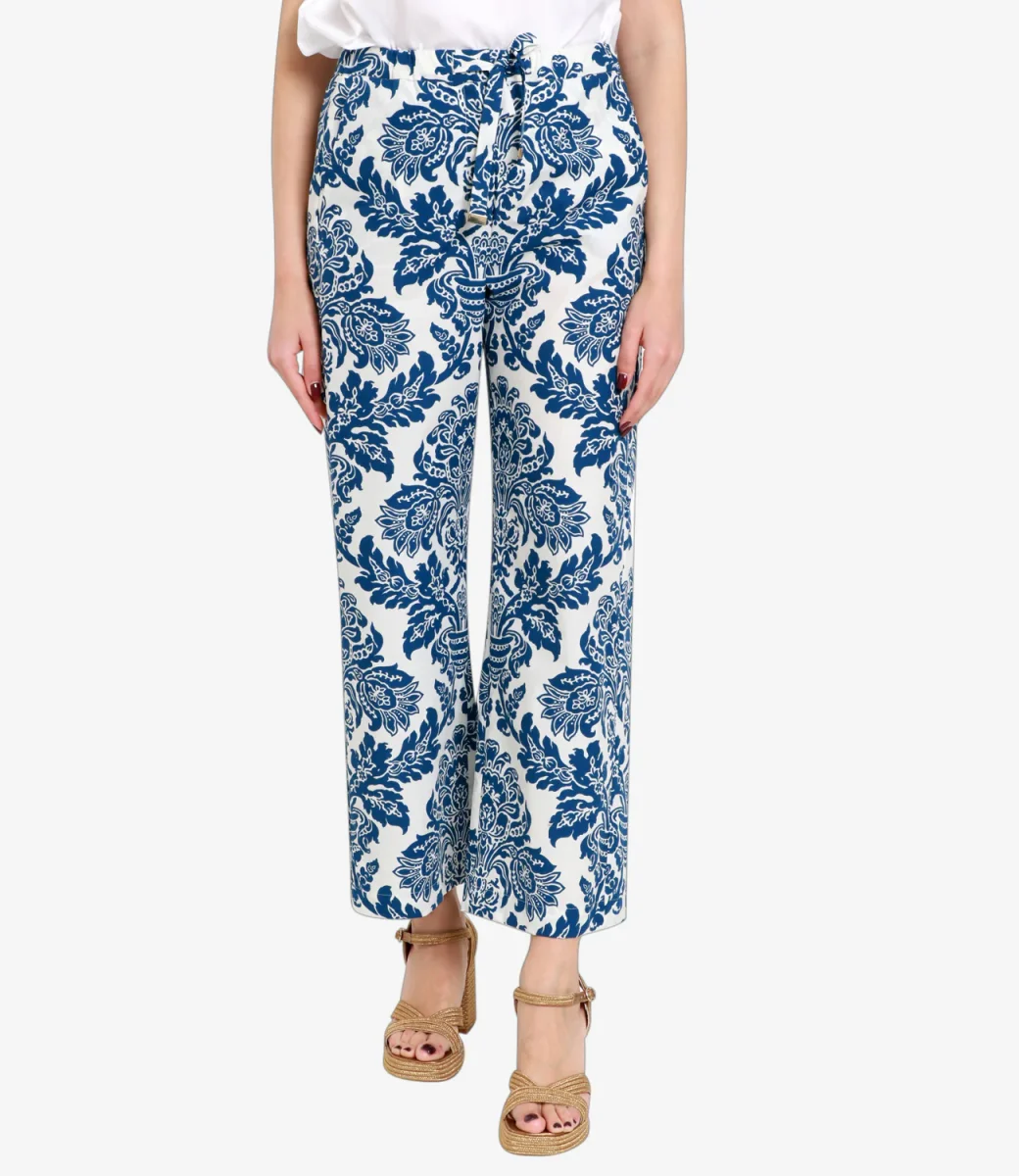 S Max Mara | Pantalone Merano Sabbia e Blu navy - immagine 3