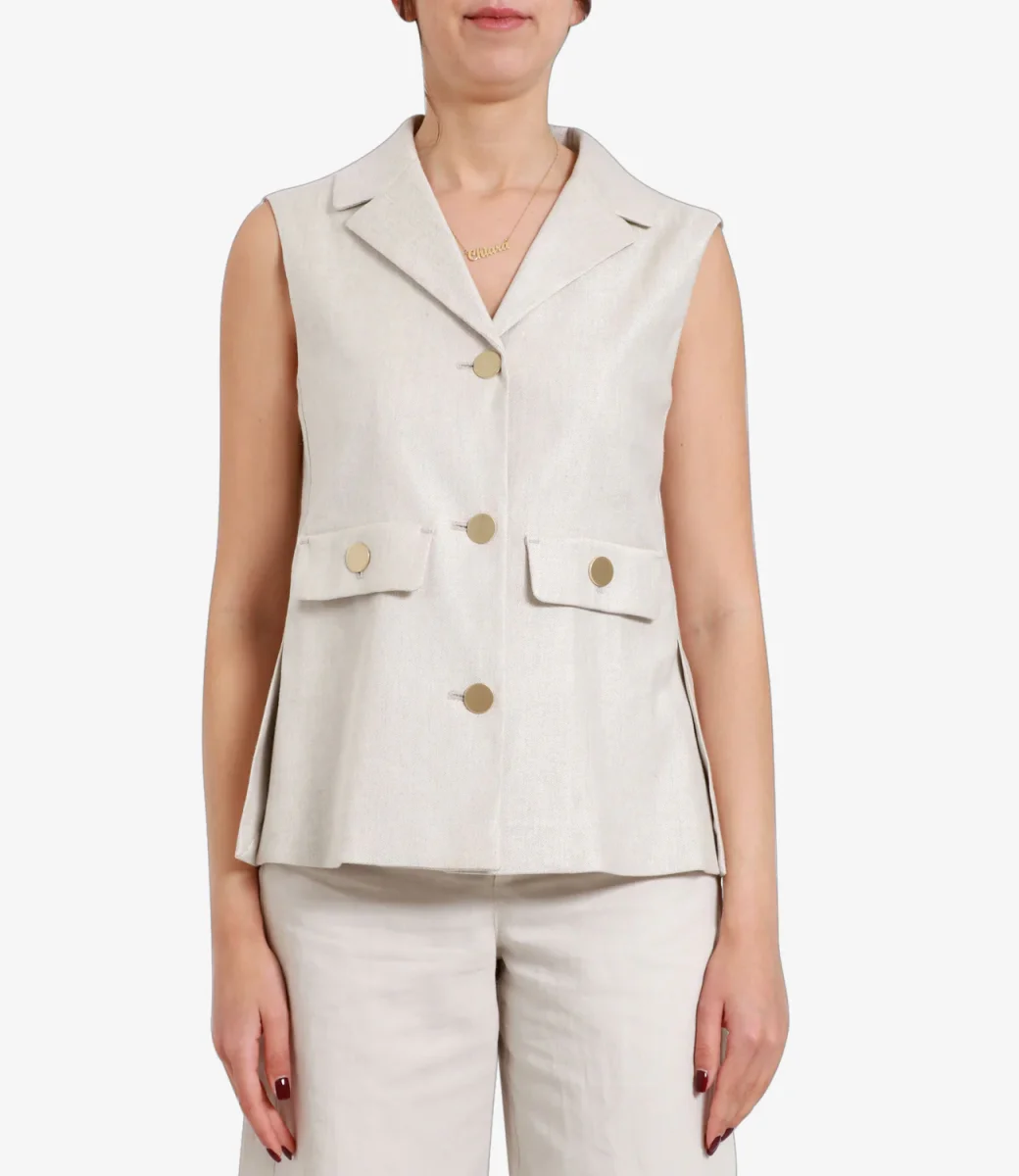 S Max Mara | Gilet Caroline Beige - immagine 3