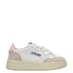 Autry Kids | Sneakers Medalist Low Bianco e Rosa
