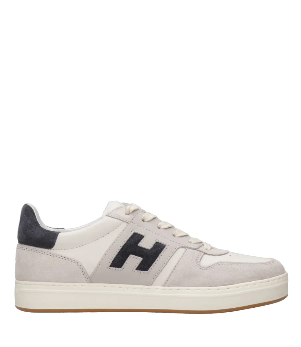 Hogan | Sneakers H668 Allacciato H Avorio e Blu - immagine 2