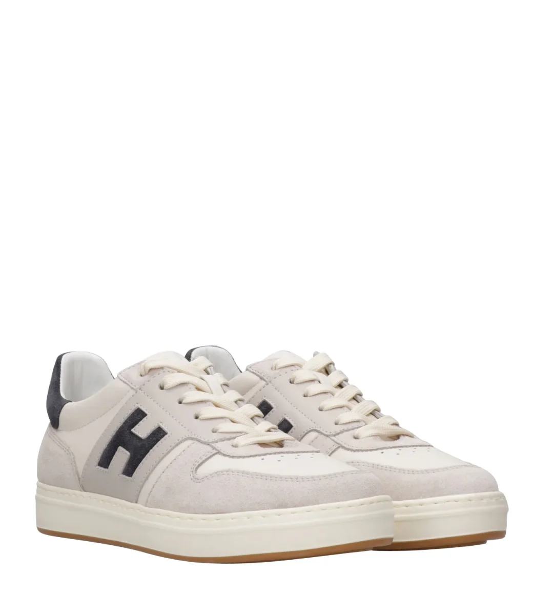 Hogan | Sneakers H668 Allacciato H Avorio e Blu - immagine 3
