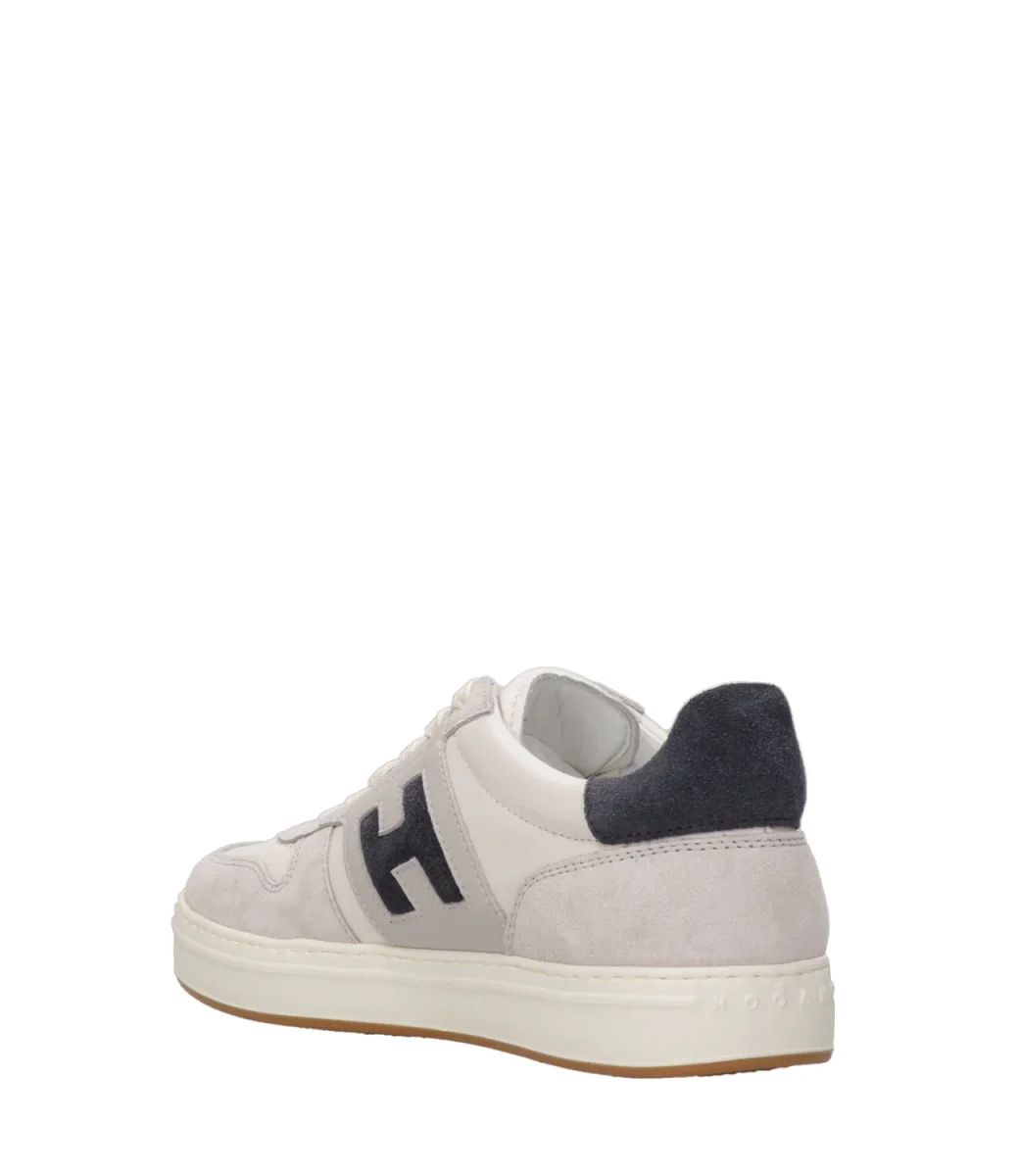 Hogan | Sneakers H668 Allacciato H Avorio e Blu - immagine 5