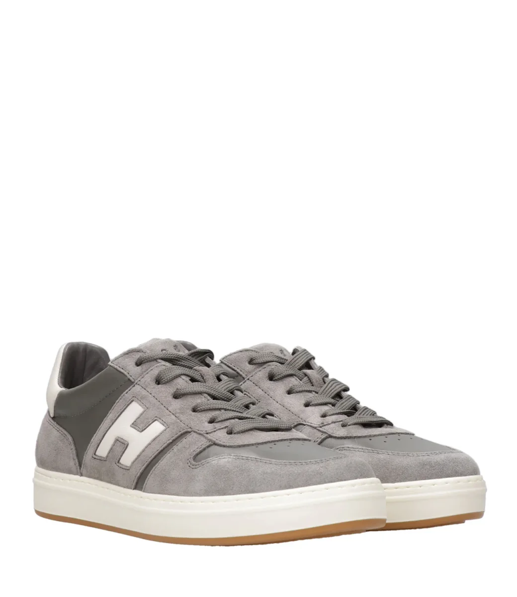Hogan | Sneakers H668 Allacciato H Grigio e Bianco - immagine 3