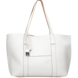 Hogan | Borsa a Spalla Script Shopping Media Bianco e Cipria