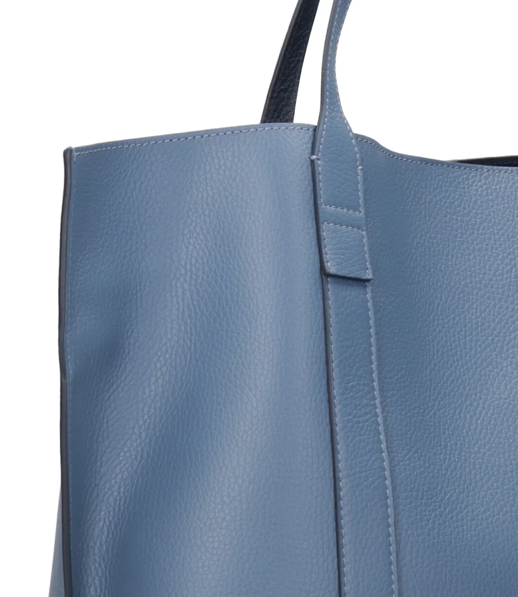 Hogan | Borsa a Spalla Script Shopping Media Polvere e Blu - immagine 4