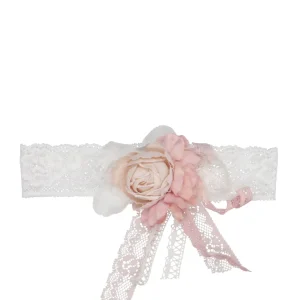 Mimilù | Fascia Capelli Bianco e Rosa antico