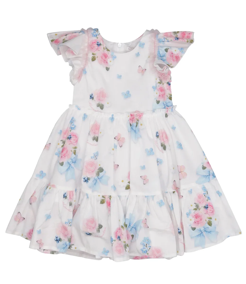 Monnalisa | Abito Bianco Rosa e Celeste