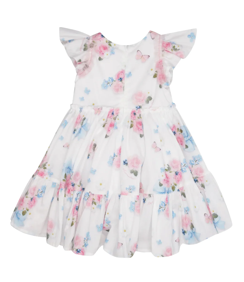 Monnalisa | Abito Bianco Rosa e Celeste - immagine 3