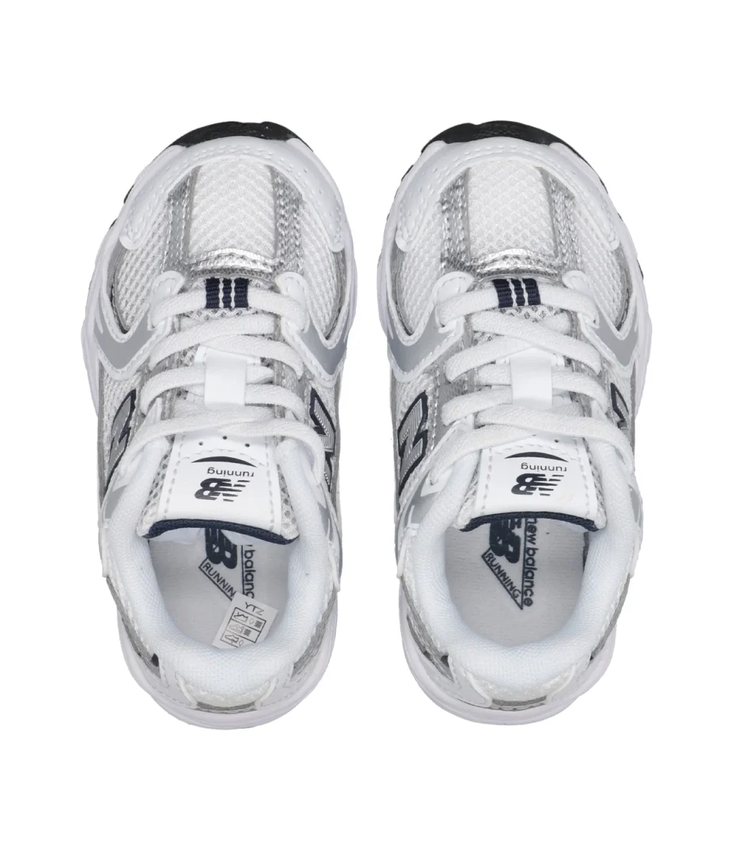 New Balance Kids | Sneakers 530 Bungee Bianco Argento e Blu - immagine 6