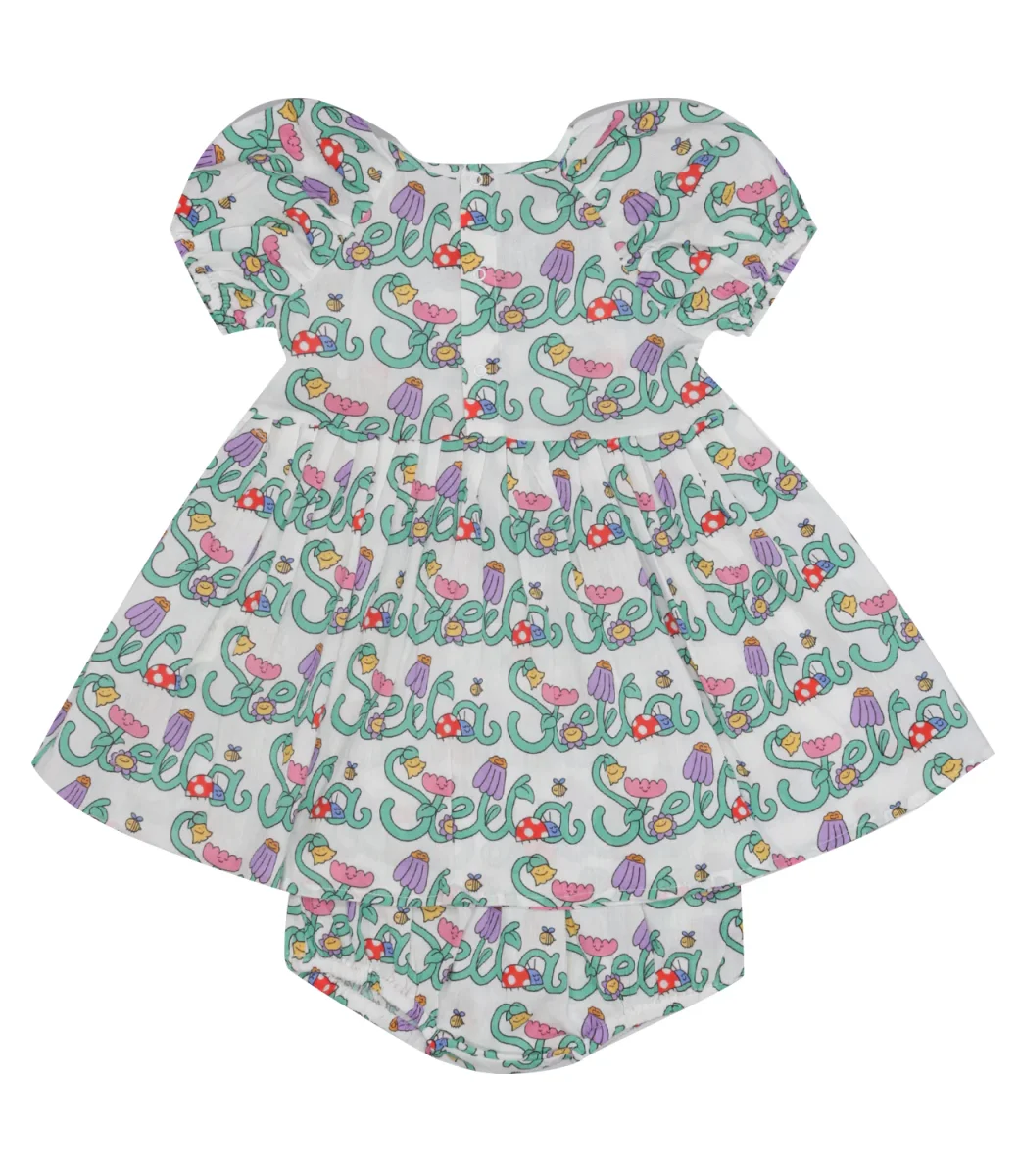 Stella McCartney Kids | Abito Avorio e Verde - immagine 3
